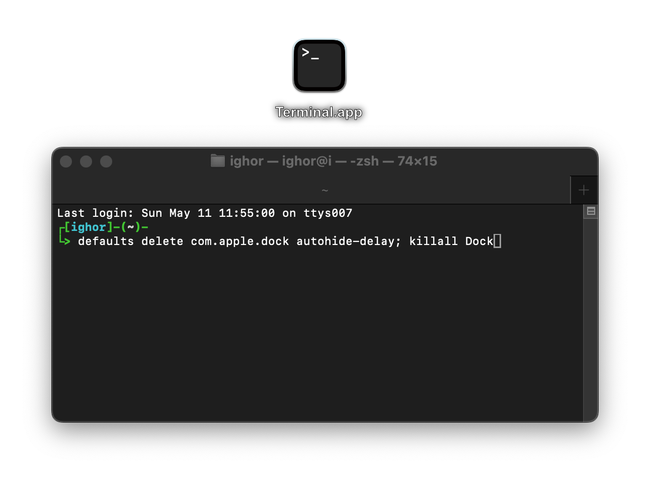 Defaults Delete Auto Hide Delay